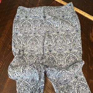 J Jill Pants Women's Size 16 Ankle Straight Leg Mid Rise Paisley Linen Stretch